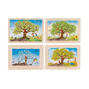 Puzzle à 4 étages en bois : cycle de l'a