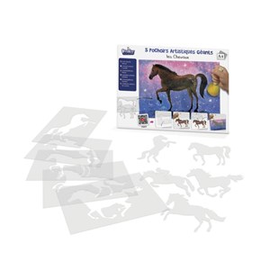Pochoirs artistiques geants les chevaux