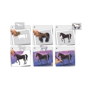 Pochoirs artistiques geants les chevaux