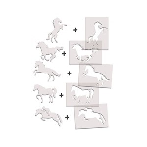 Pochoirs artistiques geants les chevaux