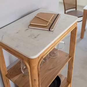 Colonne bois acacia métal