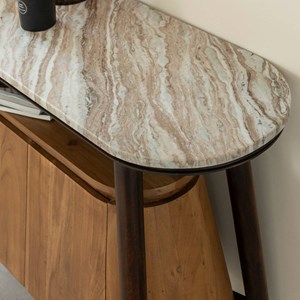 Buffet bois acacia et marbre