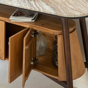 Buffet bois acacia et marbre