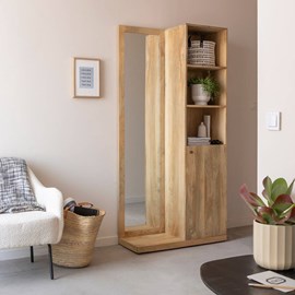 Dressing miroir bois manguier