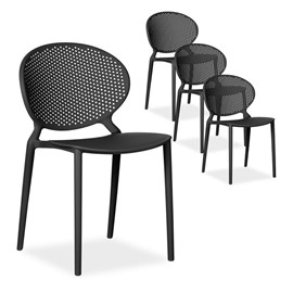 Lot 4 chaises de jardin modernes noir