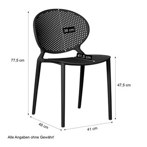 Lot 4 chaises de jardin modernes noir