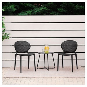 Lot 4 chaises de jardin modernes noir
