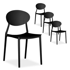 Lot 4 chaises de jardin camping noir