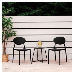 Lot 4 chaises de jardin camping noir
