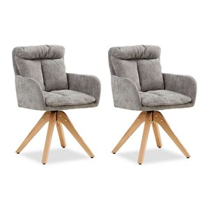 Lot 2 chaises oeuf modernes lin gris