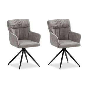 Lot 2 chaises oeuf modernes lin gris