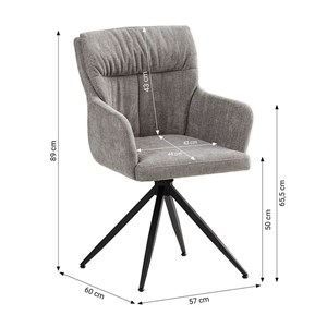 Lot 2 chaises oeuf modernes lin gris