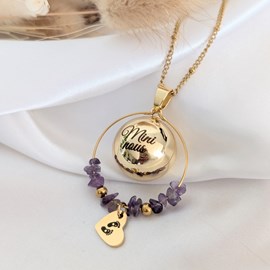 Bola de grossesse améthyste gravure