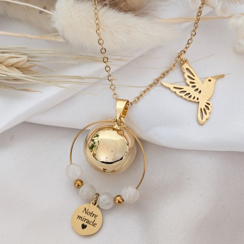 Bola de grossesse colibri pierre de lune