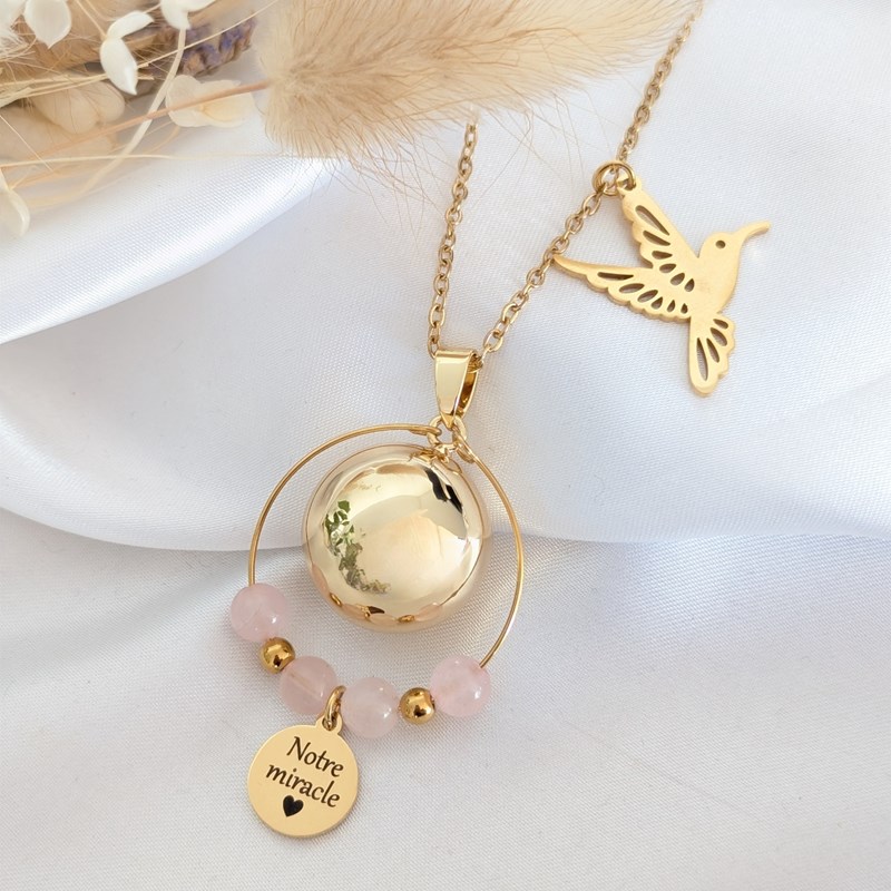 Bola de grossesse colibri quartz rose