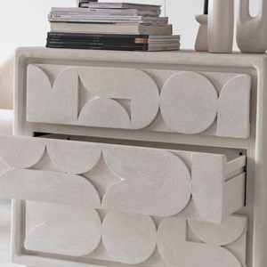 Commode bois effet béton blanc