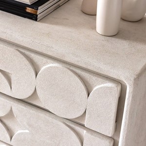 Commode bois effet béton blanc