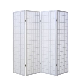 Paravent bois 4 pans shoji blanc