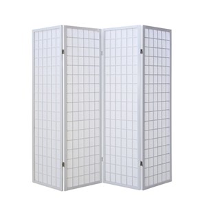 Paravent bois 4 pans shoji blanc