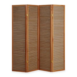 Paravent bois 4 pans bambou marron