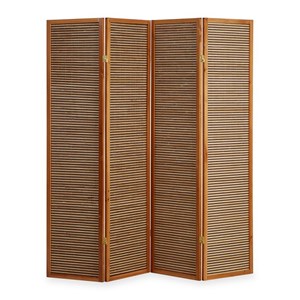 Paravent bois 4 pans bambou marron