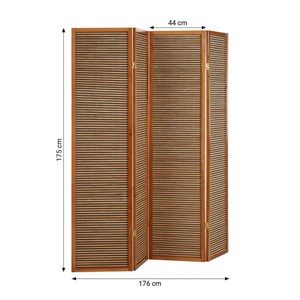 Paravent bois 4 pans bambou marron