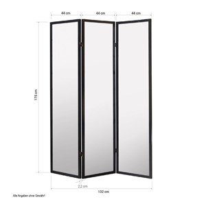 Paravent bois 3 pans shoji noir pliable