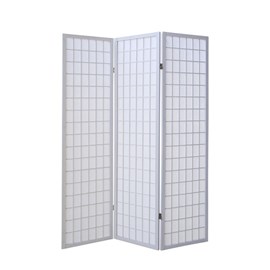 Paravent bois 3 pans shoji blanc pliable