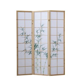 Paravent bois 3 pans bambou clair