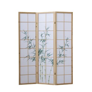 Paravent bois 3 pans bambou clair