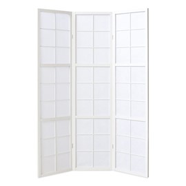 Paravent bois 3 pans blanc