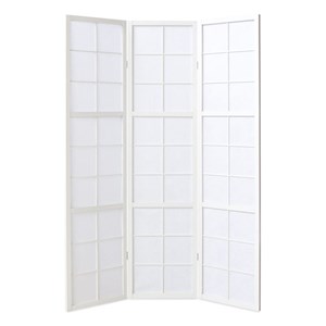 Paravent bois 3 pans blanc