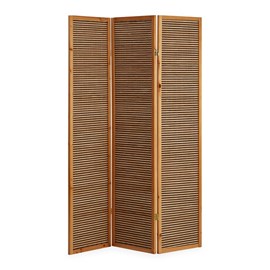 Paravent bois 3 pans bambou marron