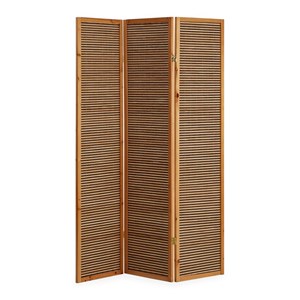 Paravent bois 3 pans bambou marron