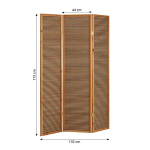 Paravent bois 3 pans bambou marron