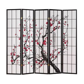 Paravent 5 pans shoji cerisier
