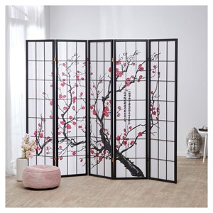 Paravent 5 pans shoji cerisier