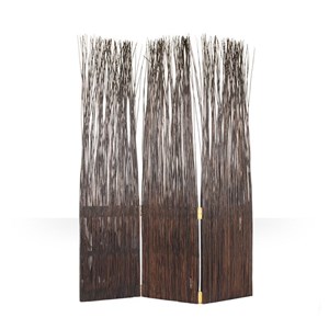 Paravent 3 pans saule marron