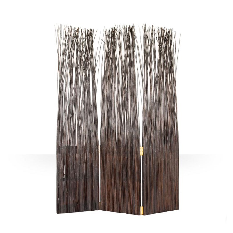Paravent 3 pans saule marron