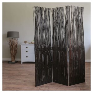 Paravent 3 pans saule marron