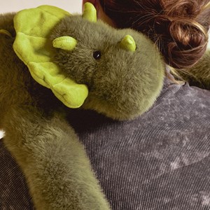Peluche dinosaure vert lesté 40 cm
