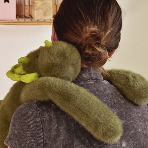 Peluche dinosaure vert lesté 40 cm