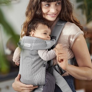 Porte bébé mini tissu mesh 3d gris