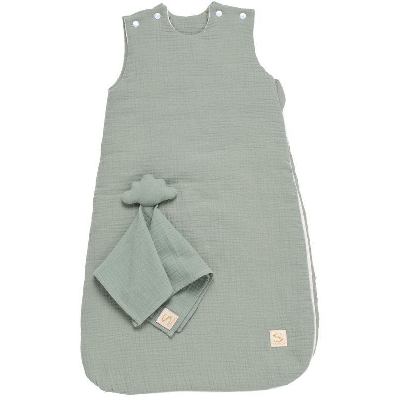 Gigoteuse ouatinée + doudou mouchoir sauge tog 2,5 (0-6 mois)