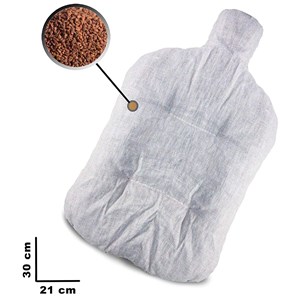 Bouillotte graines de lin polaire rouge 30x21 cm