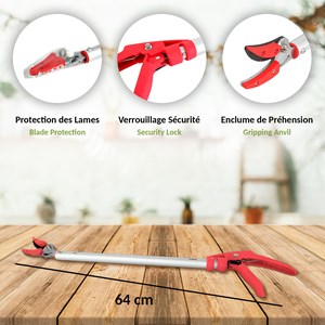 Secateur fishtec long manche - teflon