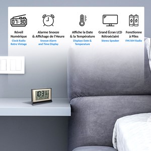 Réveil radiopilotée fishtec shining