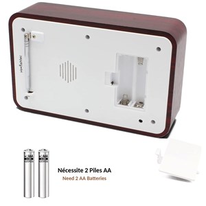 Radio réveil vintage 60's, lcd, fm, alarme, 19,2x12,5 cm