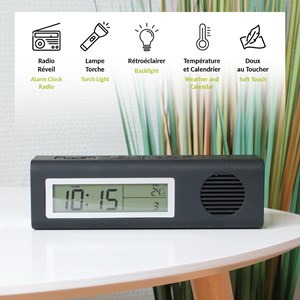 Radio-réveil fishtec soft touch