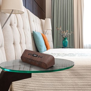 Radio réveil 5 sons nature, 2 alarmes, fm, 22x7 cm